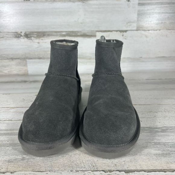 Koolaburra by Ugg Womens Classic Short Mini Slip On Boots Charcoal Size 7 - Picture 4 of 9